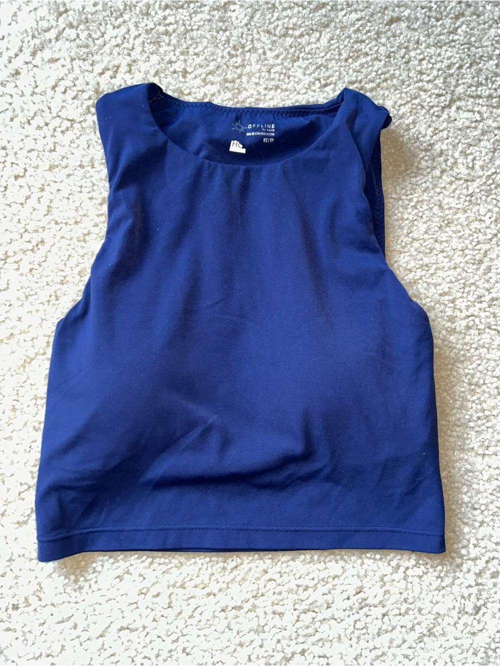 Aerie Deep Blue Sleeveless Crop Tank Top